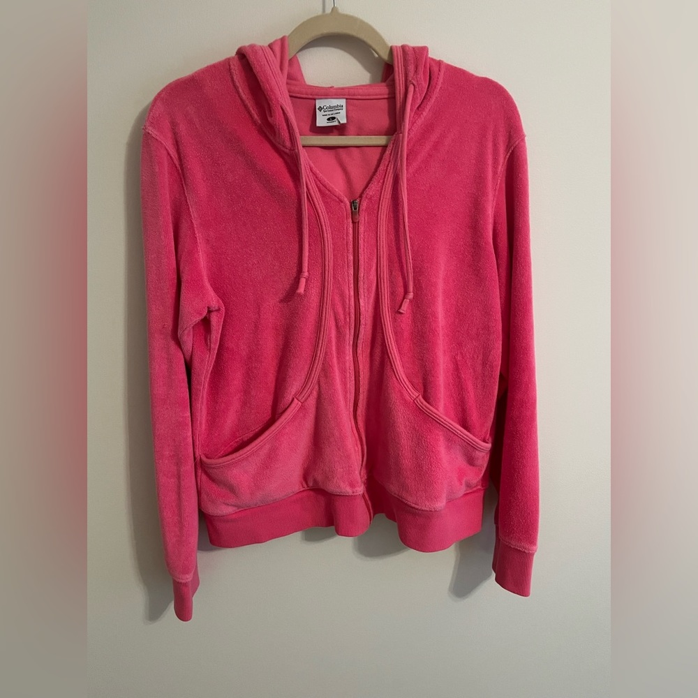 Columbia Terry Zip jacket, Size Lg